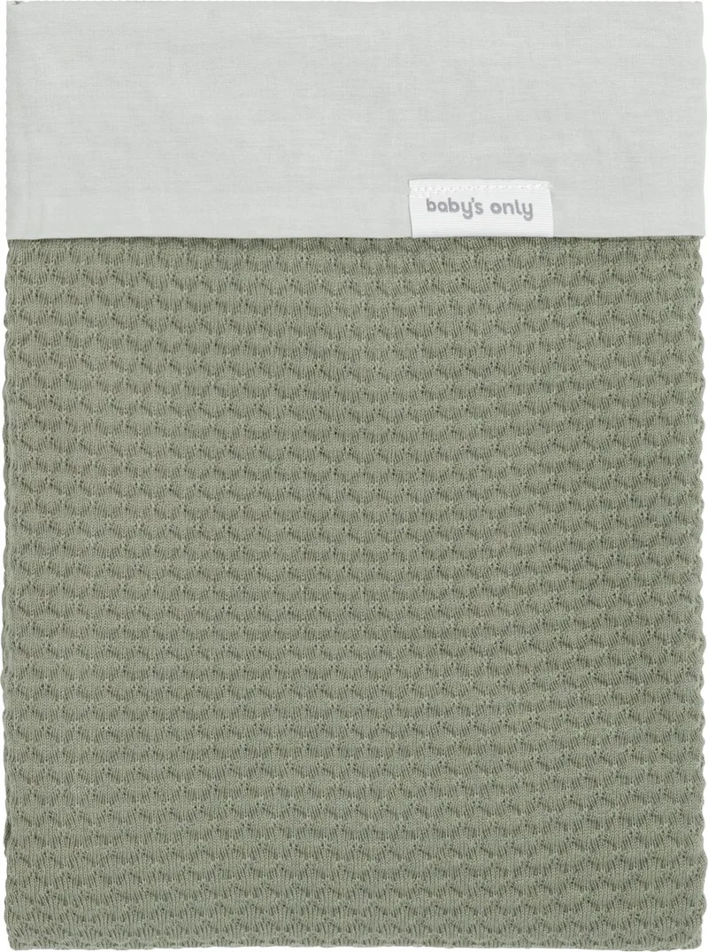 Gebreid baby dekbedovertrek ledikant - baby deken Sky - 100x135 cm van Baby's Only in Urban Green – productfoto