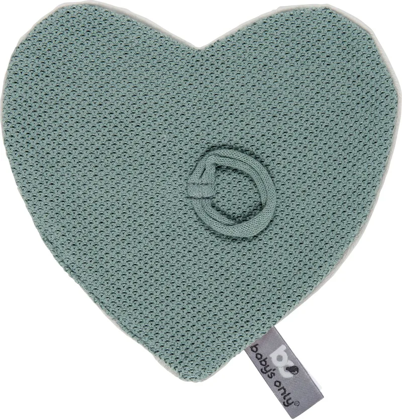 Gebreid speendoekje - Speenknuffel hartje Classic de Baby's Only en Stonegreen – photo produit