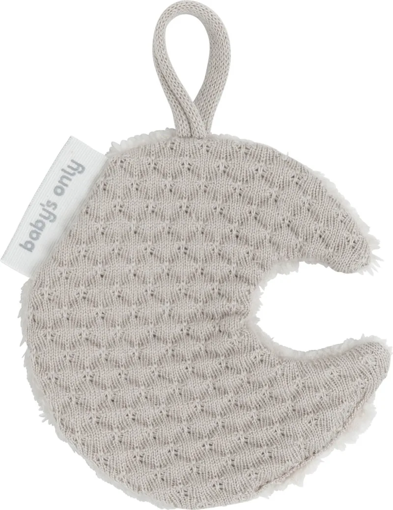 Gebreid speendoekje - Speenknuffel maan Sky van Baby's Only in Urban Taupe – productfoto