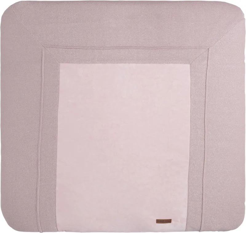 Gebreide baby aankleedkussenhoes - Waskussenhoes - Overtrek verzorgingskussen Sparkle - 75x85 cm - Met subtiel glittertje van Baby's Only in Zilver-Roze Mêlee – productfoto