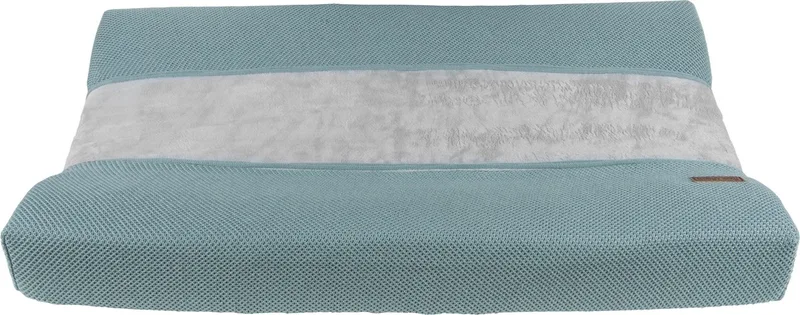 Gebreide baby aankleedkussenhoes - Waskussenhoes - Overtrek verzorgingskussen Classic - 45x70 cm van Baby's Only in Stonegreen – productfoto