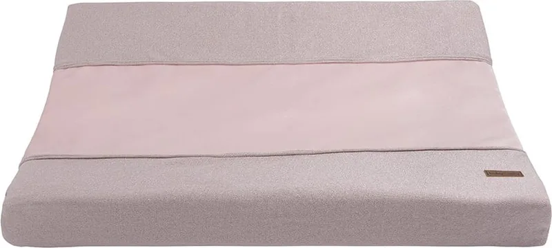 Gebreide baby aankleedkussenhoes - Waskussenhoes - Overtrek verzorgingskussen Sparkle - 45x70 cm - Met subtiel glittertje van Baby's Only in Zilver-Roze Mêlee – productfoto