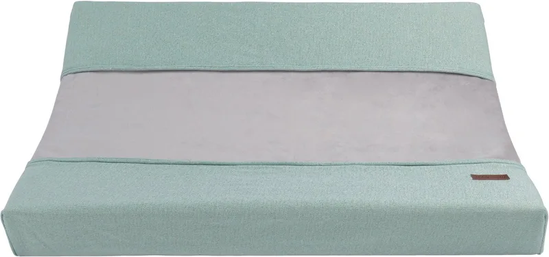Gebreide baby aankleedkussenhoes - Waskussenhoes - Overtrek verzorgingskussen Sparkle - 45x70 cm - Met subtiel glittertje van Baby's Only in Goud-Mint Mêlee – productfoto