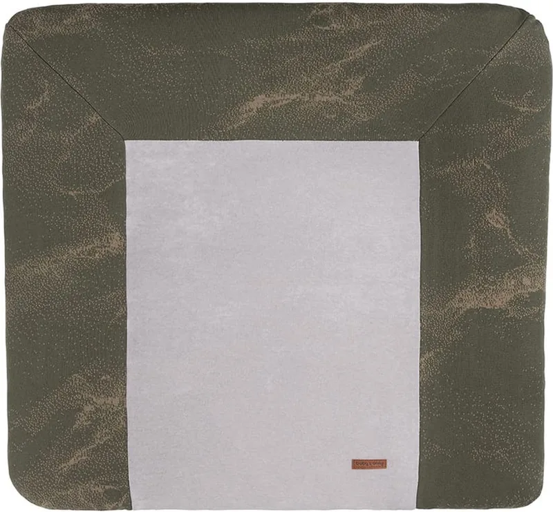 Gebreide baby aankleedkussenhoes - Waskussenhoes - Overtrek verzorgingskussen Marble - Khaki/Olive - 75x85 cm de Baby's Only en Khaki – photo produit