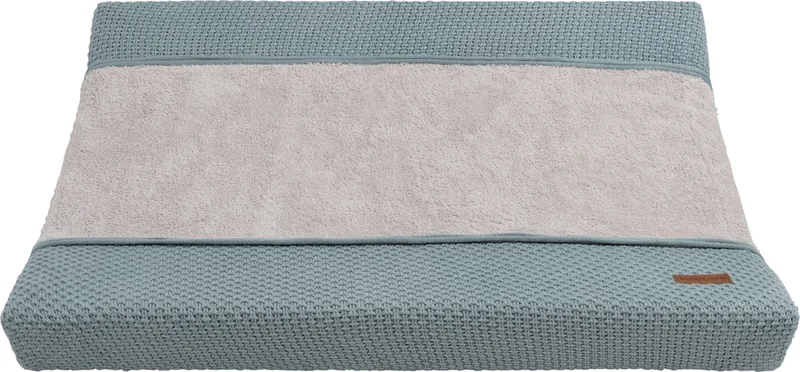 Gebreide baby aankleedkussenhoes - Waskussenhoes - Overtrek verzorgingskussen Flavor - 45x70 cm de Baby's Only en Stonegreen – photo produit