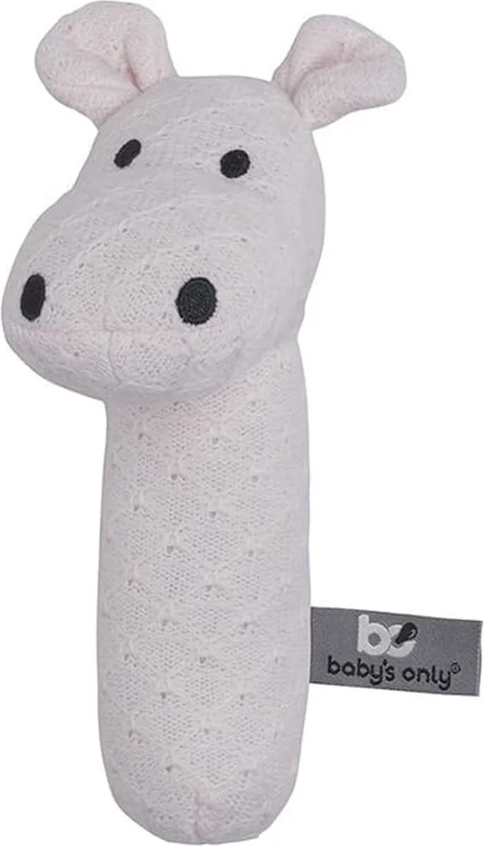 Gebreide baby rammelaar nijlpaard - Baby cadeau van Baby's Only in Classic Roze – productfoto