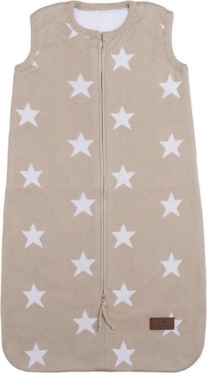 Gebreide baby slaapzak Star - Beige/Wit - 90 cm - 6-18 maanden - 4 seizoenen by Baby's Only in Beige – product photo