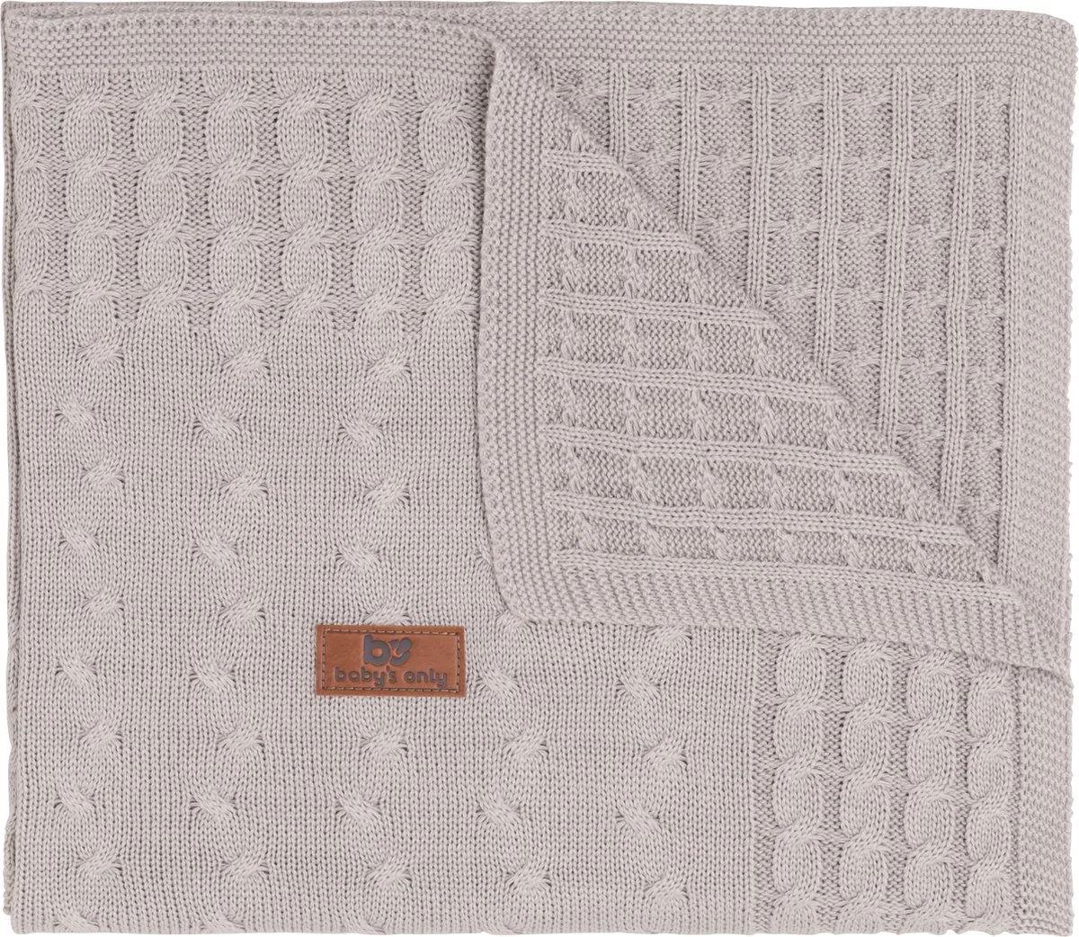 Gebreide ledikantdeken - Baby deken Cable de Baby's Only en Leem – photo produit