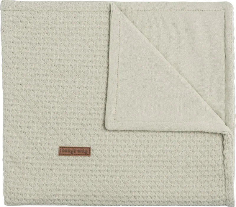 Gebreide ledikantdeken - Baby deken Cloud by Baby's Only in Olive – product photo