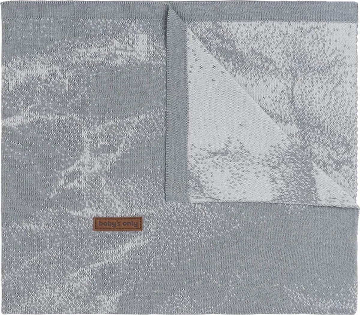 Gebreide ledikantdeken - Baby deken Marble - Grijs/Zilvergrijs de Baby's Only en Gris – photo produit