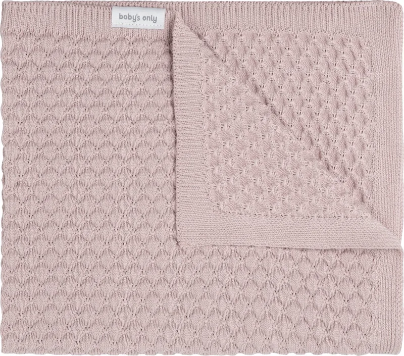 Gebreide ledikantdeken - Baby deken Sky-Chunky - Dekentje voor meisjes - 0.7 TOG - 100x135 cm by Baby's Only in Oud Roze – product photo