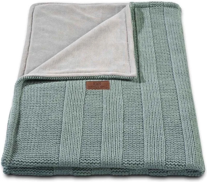 Gebreide ledikantdeken chenille - Baby deken Robust Rib by Baby's Only in Stonegreen – product photo
