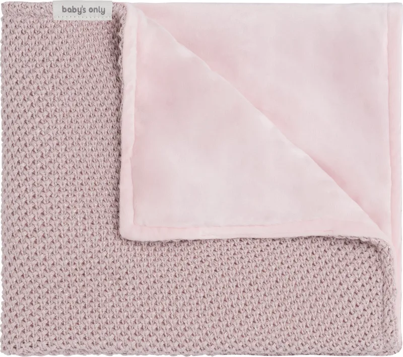 Gebreide ledikantdeken soft - Baby deken Sparkle Flavor - Dekentje voor meisjes - 2.1 TOG - 100x135 cm - Met subtiel glittertje de Baby's Only en Zilver-Roze Mêlee – photo produit