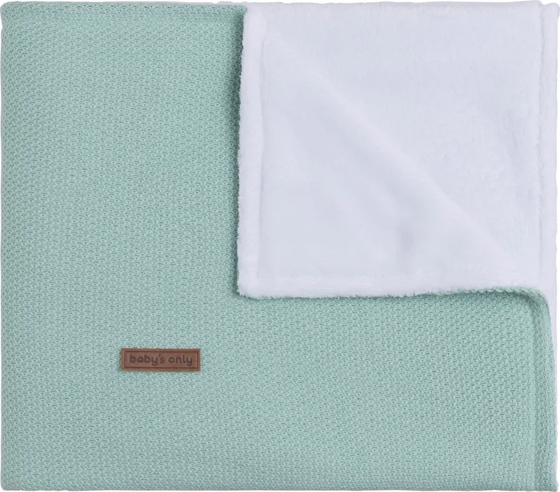 Gebreide ledikantdeken teddy - Baby deken Classic - Dekentje voor jongens en meisjes - 2.7 TOG - 100x135 cm - Herfst & winter deken de Baby's Only en Mint – photo produit