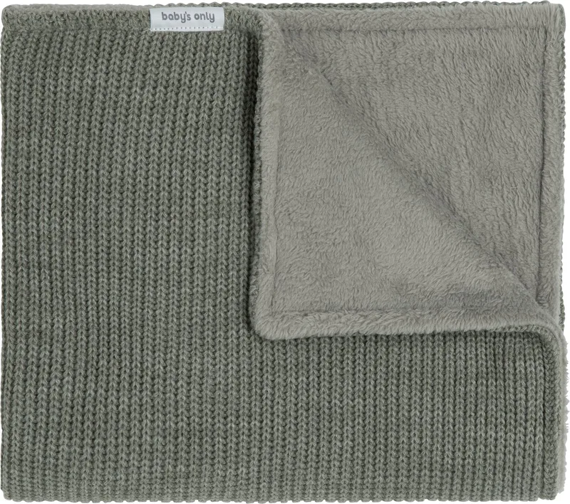 Gebreide ledikantdeken teddy - Baby deken Hope - Dekentje voor jongens en meisjes - 3.7 TOG - 100x135 cm - Herfst & winter deken by Baby's Only in Urban Green – product photo