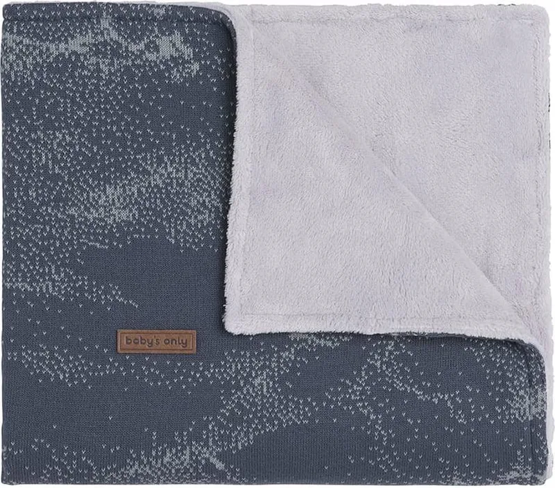 Gebreide ledikantdeken teddy - Baby deken Marble - Granit/Grijs de Baby's Only en Granit – photo produit