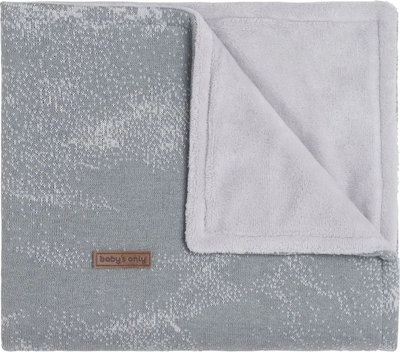 Gebreide ledikantdeken teddy - Baby deken Marble - Grijs/Zilvergrijs de Baby's Only en Gris – photo produit