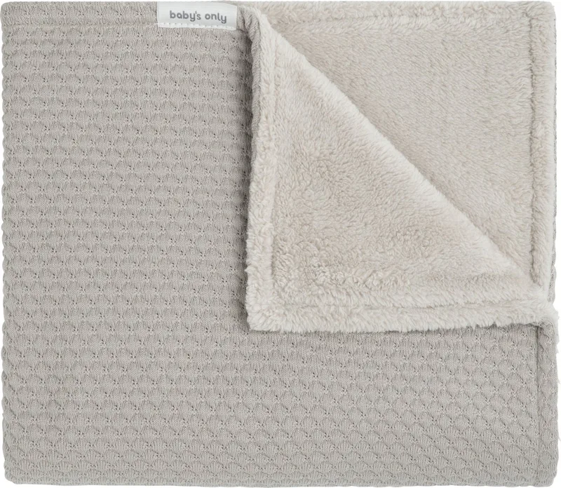 Gebreide ledikantdeken teddy - Baby deken Sky - Dekentje voor jongens en meisjes - 2.7 TOG - 100x135 cm - Herfst & winter deken de Baby's Only en Urban Taupe – photo produit