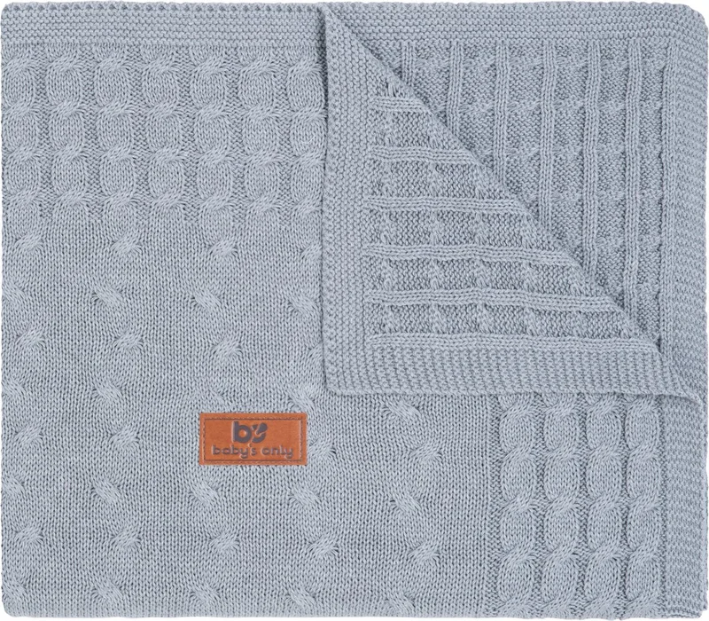 Gebreide wiegdeken - Baby deken Cable by Baby's Only in Grey – product photo