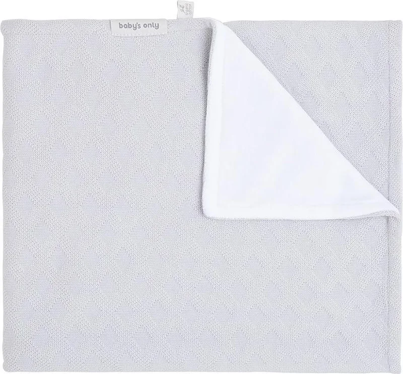 Gebreide wiegdeken chenille - Baby deken Reef - Dekentje voor jongens en meisjes - 1.3 TOG - 70x95 cm - 100% ecologisch katoen by Baby's Only in Dusty Grey – product photo