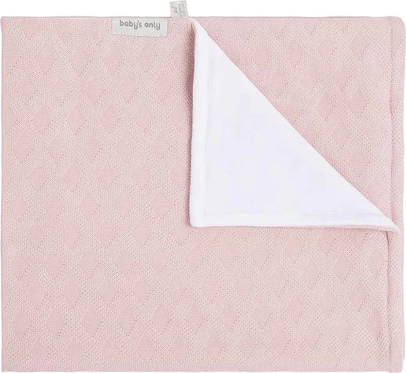 Gebreide wiegdeken chenille - Baby deken Reef - Dekentje voor meisjes - 1.3 TOG - 70x95 cm - 100% ecologisch katoen de Baby's Only en Misty Pink – photo produit