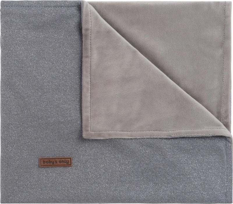 Gebreide wiegdeken soft - Baby deken Sparkle - Dekentje voor jongens en meisjes - 1.4 TOG - 70x95 cm - Met subtiel glittertje by Baby's Only in Zilvergrijs Mêlee – product photo 1 of 2