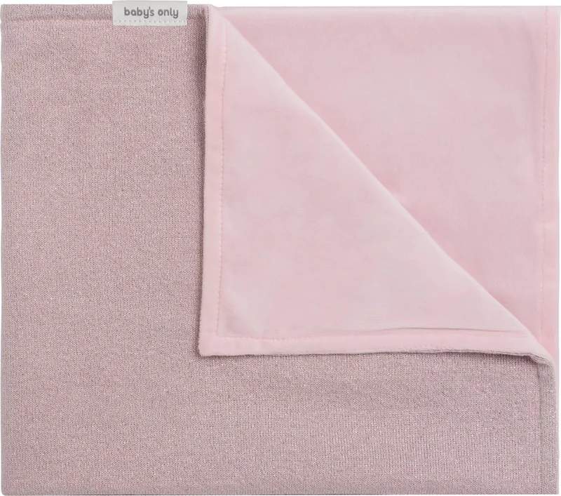 Gebreide wiegdeken soft - Baby deken Sparkle - Dekentje voor meisjes - 1.4 TOG - 70x95 cm - Met subtiel glittertje by Baby's Only in Zilver-Roze Mêlee – product photo