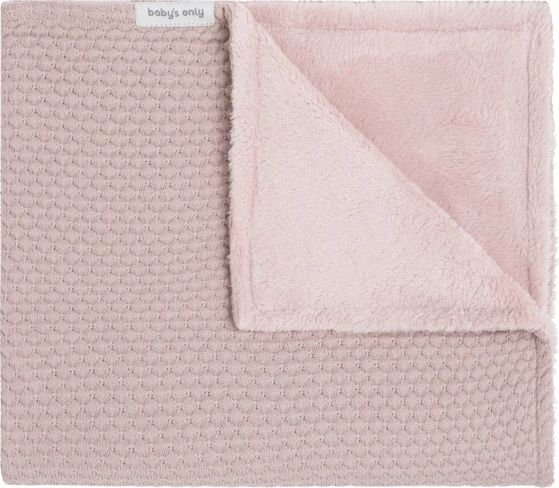 Gebreide wiegdeken teddy - Baby deken Sky - Dekentje voor meisjes - 2.7 TOG - 70x95 cm - Herfst & winter deken de Baby's Only en Oud Roze – photo produit