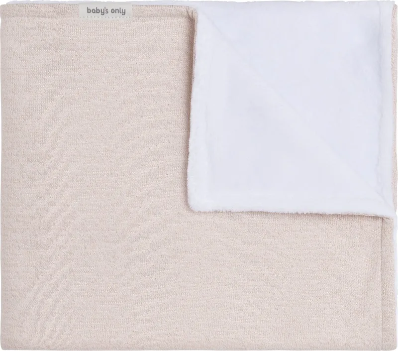 Gebreide wiegdeken teddy - Baby deken Sparkle - Dekentje voor jongens en meisjes - 2.5 TOG - 70x95 cm - Met subtiel glittertje by Baby's Only in Goud-Ivoor Mêlee – product photo