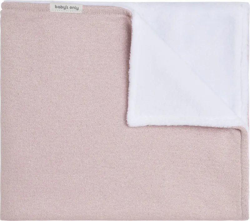 Gebreide wiegdeken teddy - Baby deken Sparkle - Dekentje voor meisjes - 2.5 TOG - 70x95 cm - Met subtiel glittertje de Baby's Only en Zilver-Roze Mêlee – photo produit