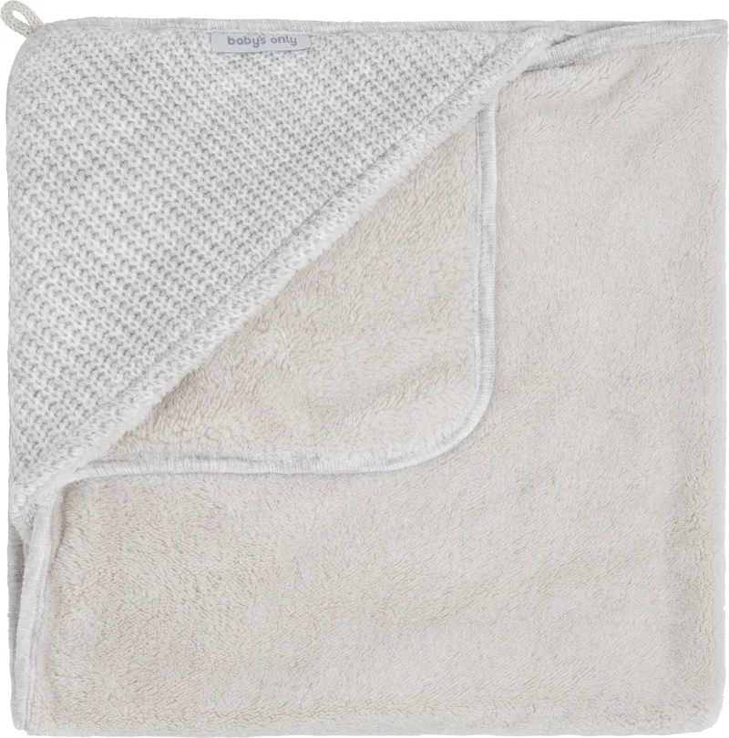 Gebreide wikkeldeken - Omslagdoek baby Hope - 75x75 cm - Geschikt voor drie- en vijfpuntsgordel by Baby's Only in Ecru – product photo