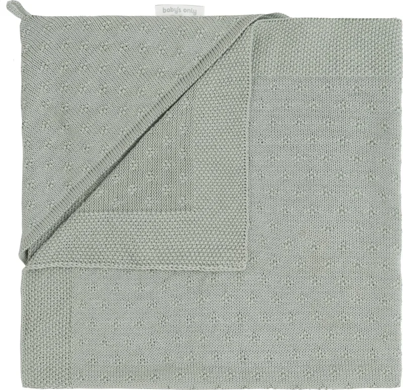 Gebreide wikkeldeken - Omslagdoek baby Mood - 75x75 cm - Geschikt voor drie- en vijfpuntsgordel by Baby's Only in Laurel Green – product photo 1 of 3