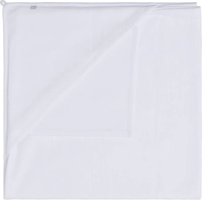 Gebreide wikkeldeken - Omslagdoek baby Pure - 75x75 cm - 100% ecologisch katoen - Geschikt voor drie- en vijfpuntsgordel by Baby's Only in White – product photo