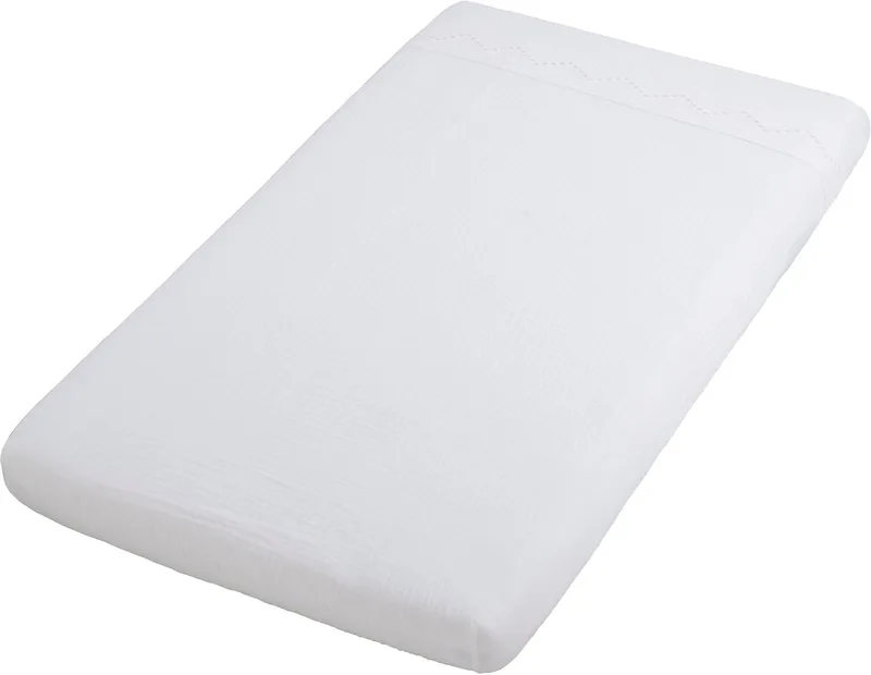 Hoeslaken Calm - Hoeslaken ledikant - Met broderie - Hoeslaken babybed - Baby hoeslaken - Superzachte Katoen - 60x120 cm - 100% katoen de Baby's Only en Blanc – photo produit