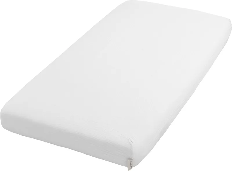 Hoeslaken Tender - Hoeslaken ledikant - Hoeslaken babybed - Jersey Hoeslaken - Superzachte Katoen - 60x120 cm - 100% prewashed cotton by Baby's Only in White – product photo