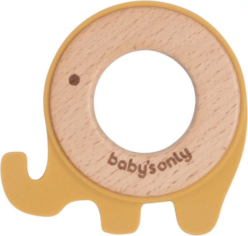 Houten baby bijtring - Bijtspeeltje olifant - Baby cadeau de Baby's Only en Oker – photo produit