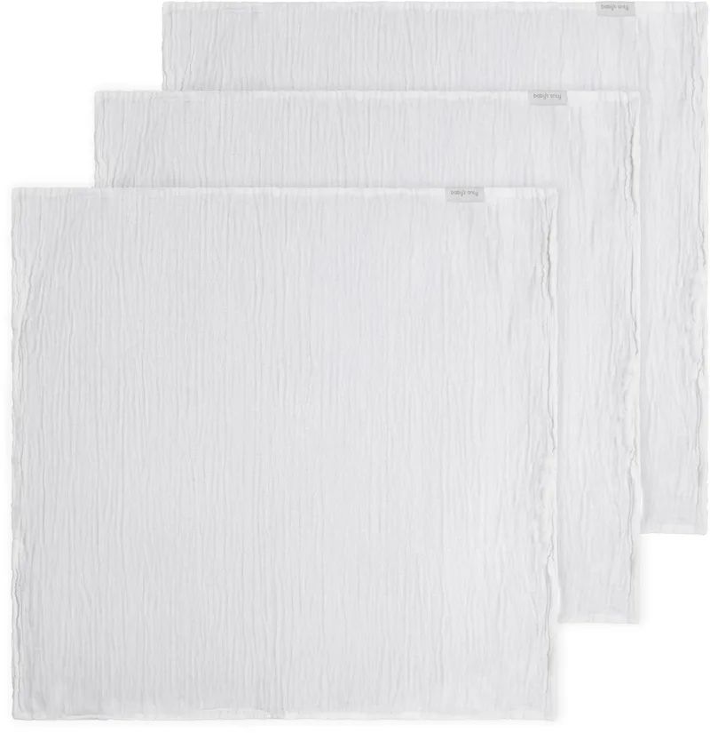 Hydrofiele doek Tender - Swaddles voor baby - Inbakerdoek - Hydrofiele luier - Mousseline - 115x115 cm - 3-pack - 100% prewashed katoen by Baby's Only in White – product photo