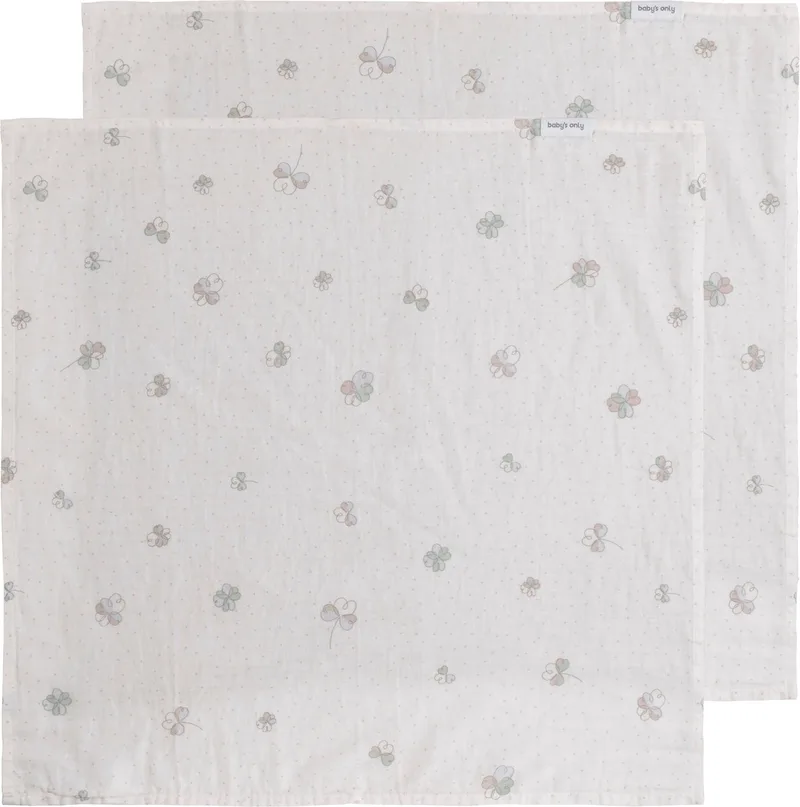 Hydrofiele doek Tender - Swaddles voor baby - Inbakerdoek - Hydrofiele luier - Mousseline - 65x65 cm - 2-pack - 100% prewashed katoen by Baby's Only in Clover – product photo