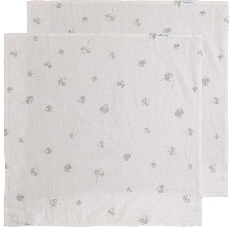 Hydrofiele doek Tender - Swaddles voor baby - Inbakerdoek - Hydrofiele luier - Mousseline - 115x115 cm - 2-pack - 100% prewashed katoen by Baby's Only in Clover – product photo