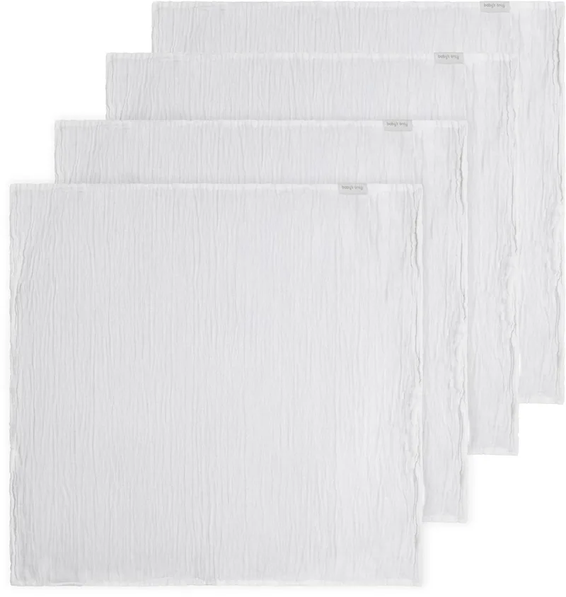 Hydrofiele doek Tender - Swaddles voor baby - Inbakerdoek - Hydrofiele luier - Mousseline - 65x65 cm - 4-pack - 100% prewashed katoen by Baby's Only in White – product photo