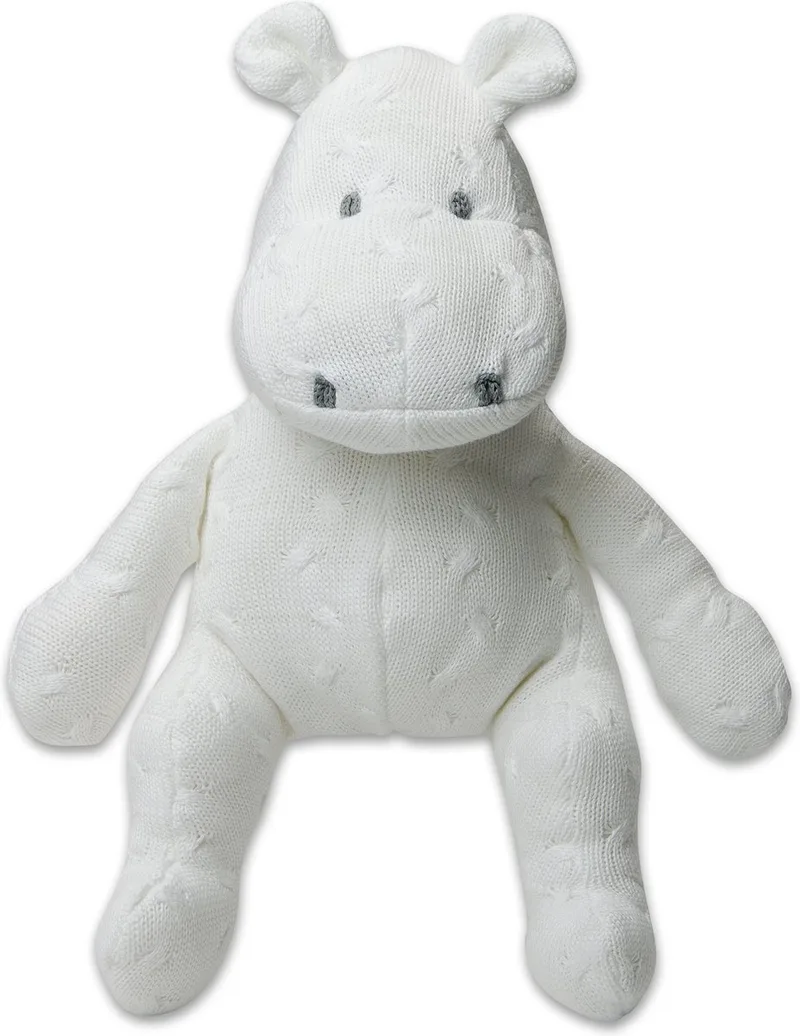 Knuffel nijlpaard Cable - Knuffeldier - Baby knuffel - 35 cm - Baby cadeau by Baby's Only in White – product photo