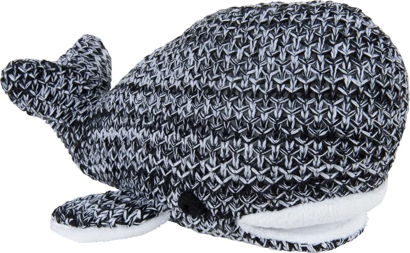 Knuffel walvis River - Knuffeldier - Baby knuffel - Zwart/Wit Mêlee - Baby cadeau by Baby's Only in Black – product photo