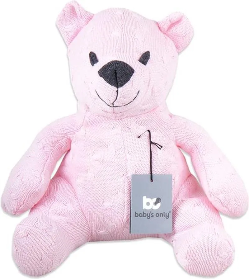 Knuffelbeer Cable - Teddybeer - Knuffeldier - Baby knuffel - 35 cm - Baby cadeau van Baby's Only in Baby Roze – productfoto