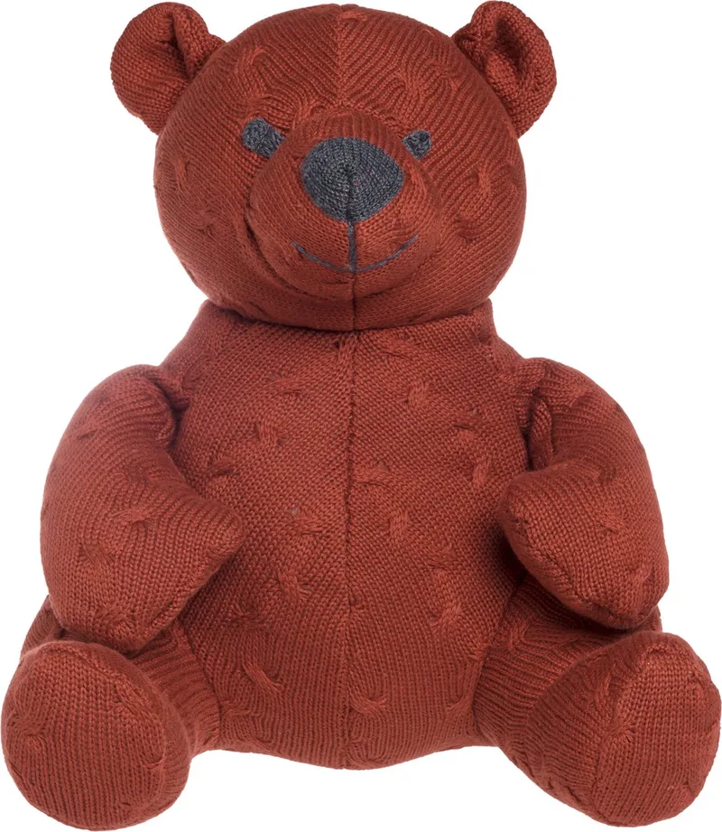Knuffelbeer Cable - Teddybeer - Knuffeldier - Baby knuffel - 35 cm - Baby cadeau van Baby's Only in Brique – productfoto