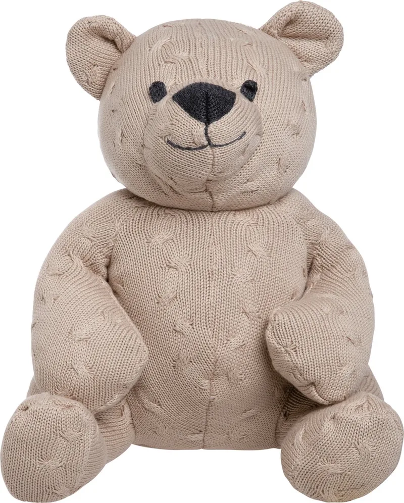 Knuffelbeer Cable - Teddybeer - Knuffeldier - Baby knuffel - 55 cm - Baby cadeau van Baby's Only in Beige – productfoto