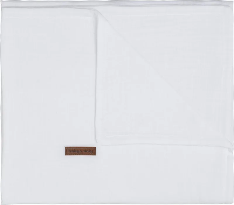 Ledikantdeken - Baby deken Breeze - Dekentje voor jongens en meisjes - 0.6 TOG - 100x135 cm - 100% katoen by Baby's Only in White – product photo