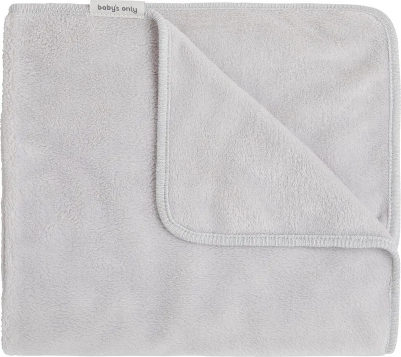 Ledikantdeken gemaakt van teddystof - Baby deken Cozy - Dekentje voor jongens en meisjes - 2.0 TOG - 100x135 cm - Superzacht en comfortabel by Baby's Only in Dusty Grey – product photo