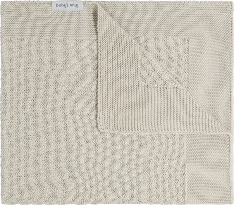 Ledikantdeken Grace - Baby deken met visgraat motief - Babydeken uit katoen en acryl - 6 tot 36 maanden - 100x135 cm de Baby's Only en Warm Linen – photo produit