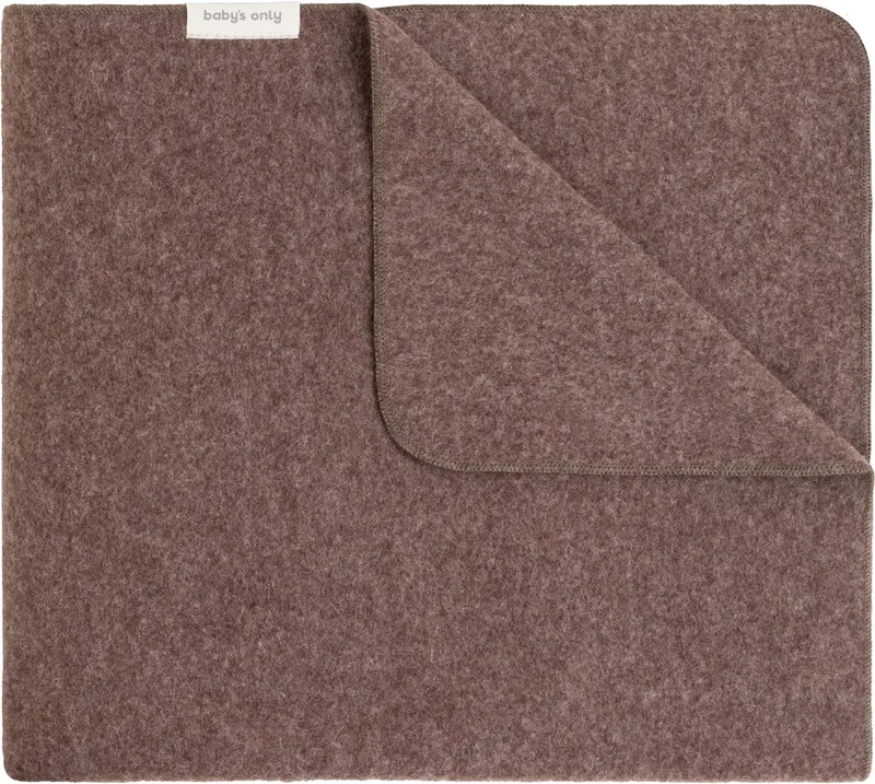 Ledikantdeken Merino Brushed Meadow - Babydeken gemaakt van 100% merinowol - Deken voor in de ledikant - Geschikt voor alle 4 de seizoenen - 100x135 cm de Baby's Only en Taupe – photo produit