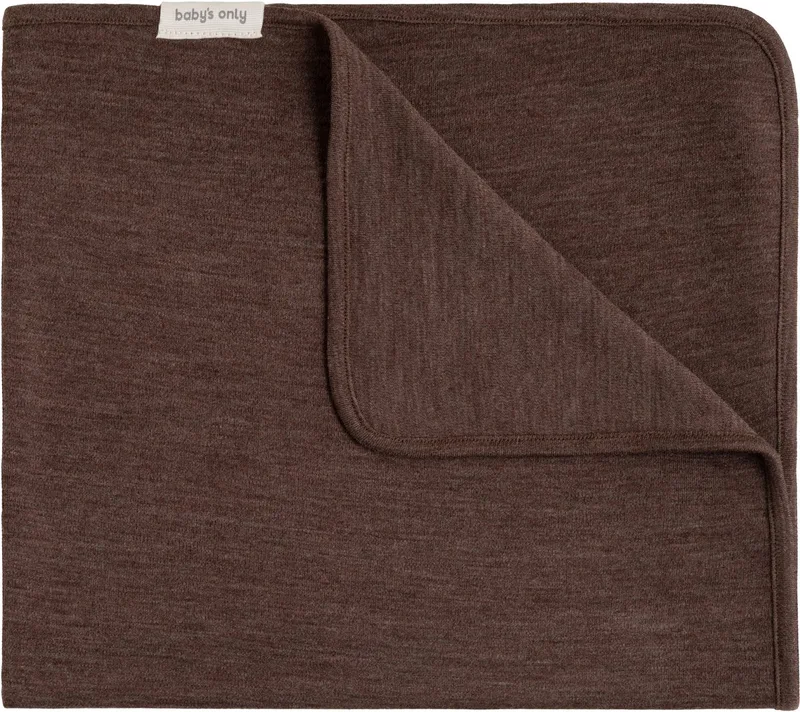 Ledikantdeken Merino Fine Meadow - Babydeken gemaakt van 100% merinowol - Deken voor in de ledikant - Geschikt voor alle 4 de seizoenen - 100x135 cm de Baby's Only en Taupe – photo produit
